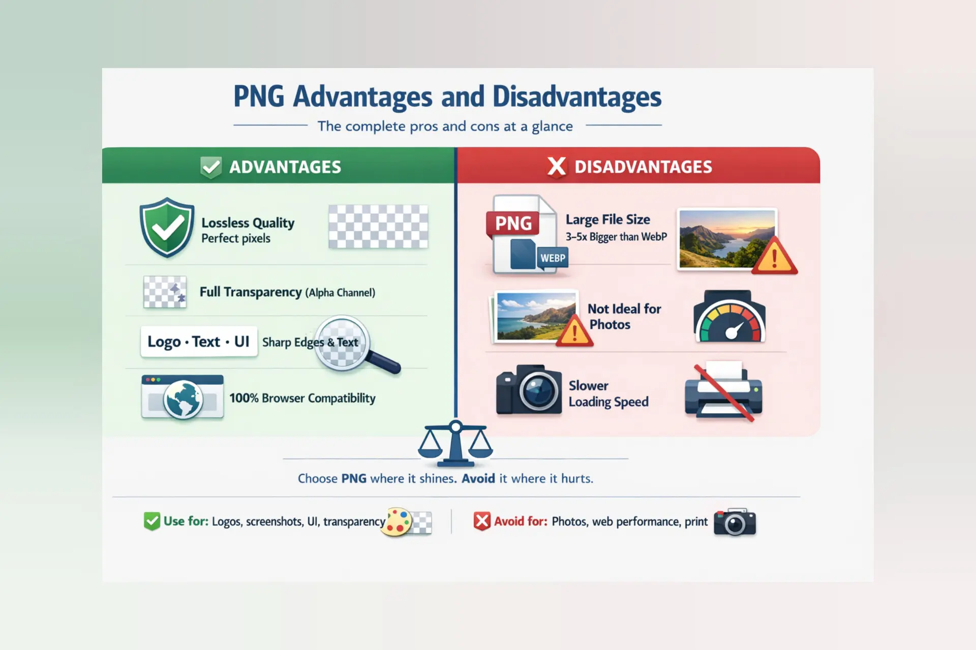 PNG Advantages and Disadvantages Pros and Cons Overview
